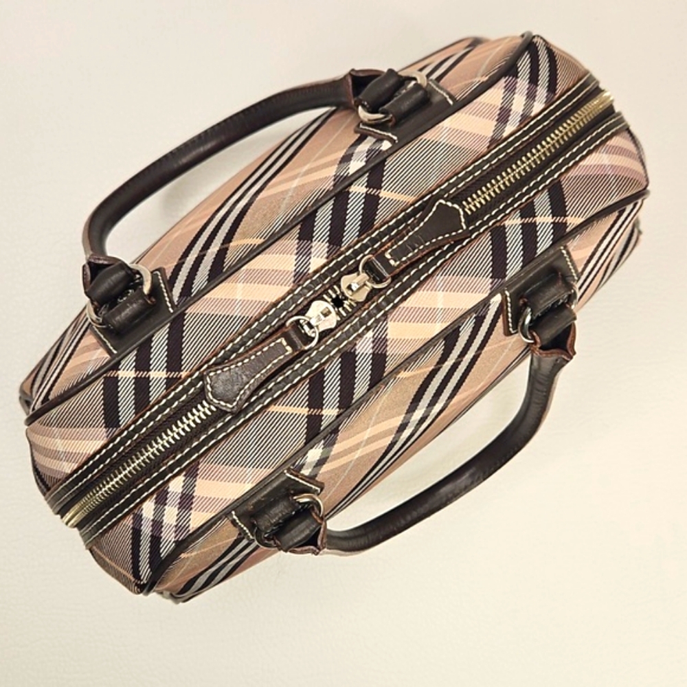 Authentic Burberry Nova Check Plaid Blue Label Handbag - Picture 8 of 15